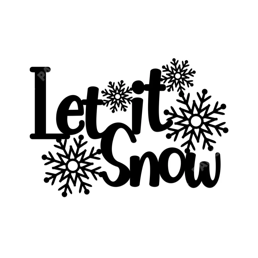 1907-03.webp Let It Snow Christmas Metal Sign, Housewarming Wall Art