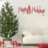 Happy Holidays Christmas Tree Metal Art, Christmas Gift For Family