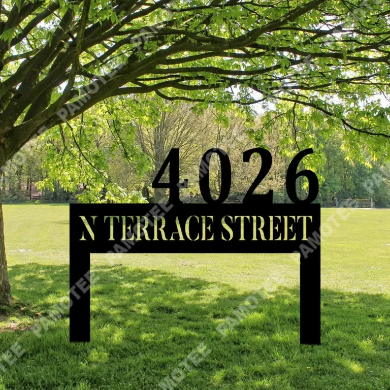 Personalized Home Address Metal Yard Sign, Front Gate, Entry Road Steel Sign