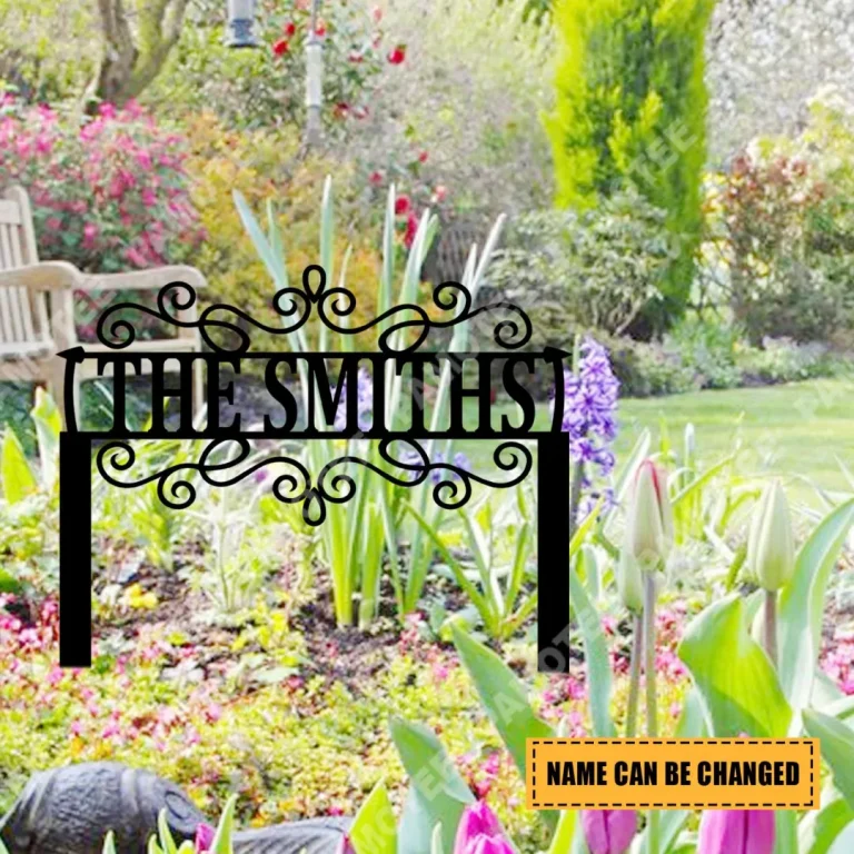 Customized Family Name Metal Sign, Garden Decor, Gate Sign, Wedding Gift