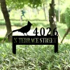 Personalized Address Numer Cardinal Bird Metal Yard Sign