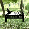 Customized Address Hummingbird Metal Sign, Garden Art