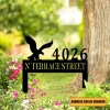 Custom Address Number Bald Eagle Metal Art, Home Decoration