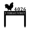 Personalized Rooster Metal Yard Sign, Chicken Decor, Farm Metal Art