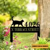 Custom Address Cat Metal Art, Home Decor, Gift For Her