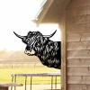 Funny Highland Cattle Metal Art, Farm Decoration