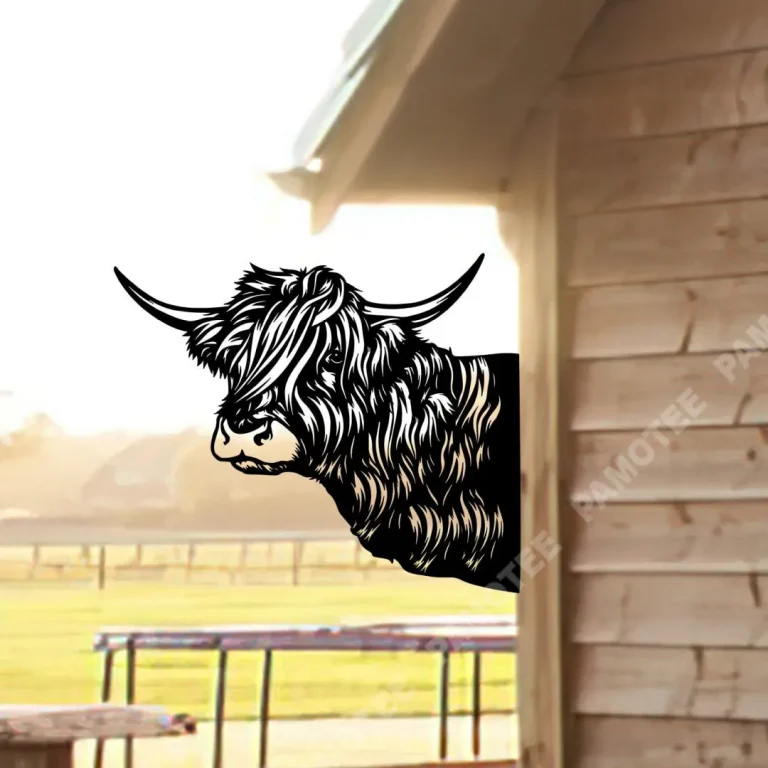 Funny Highland Cattle Metal Art, Farm Decoration