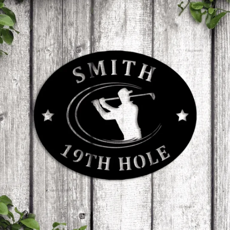 19th Hole Led Lights Metal Sign, Golf Gifts For Men, Personalized Golf Sign, Golf Mancave Sign, Golfer Gifts, Boyfriend Gift, Husband Gift, Dad Gift