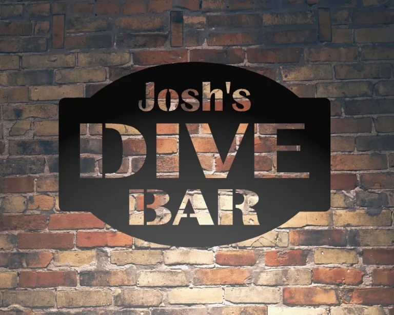 Personalized dive Bar Name Sign, Metal Sign Wall Decor, Metal Sign Outdoor, Indoor