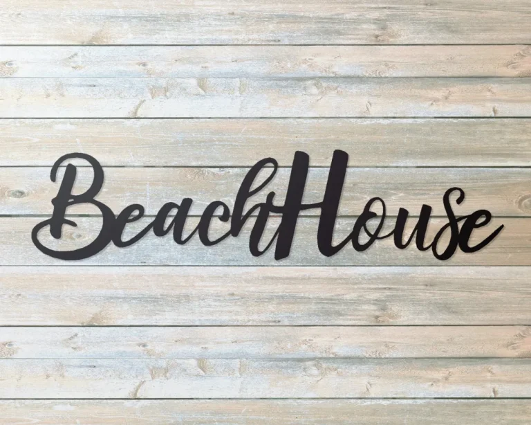 Beach House Metal Word Sign Cut Metal, Metal Art Wall Decor, Cut Wall Hanging, Home Decoration, Home Gift