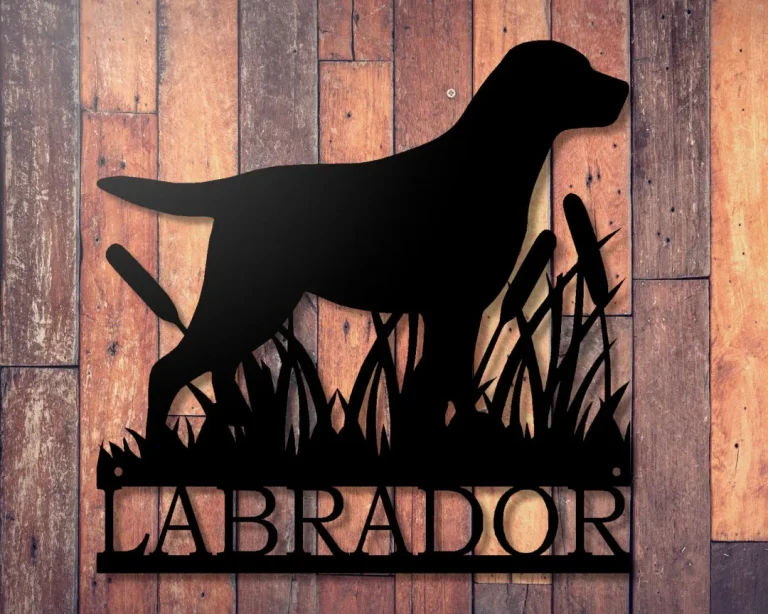 Personalized Labrador Sign Custom Name Metal Sign, Personalized Name Cut Metal Sign Wall Hanging Decor