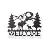 Metal Welcome Moose Sign, Cut Metal Sign, Metal Wall Art, Metal House Sign