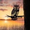 Personalized Address Owl Metal Tree Stake, Owl Bird Decor