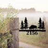 Customized Address Bison Metal Tree Stake, Deer Wedding Gift