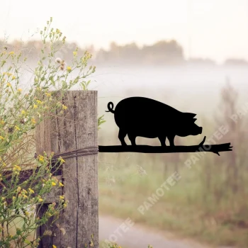 Pig Tree Stake, Farm Metal Sign, Gift For Farmer