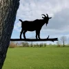 Goat Metal Tree Stake, Animals Steel Sign, Garden Sign