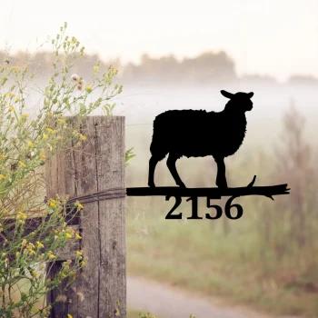 Customized Sheep Metal Tree Stake, Farm Decor, Home Art