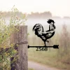 Customized Rooster Tree Stake, Chicken Metal Sign, Farm Decor