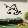 Custom Name And Date Billards Metal Sign, Steel Pool Sign