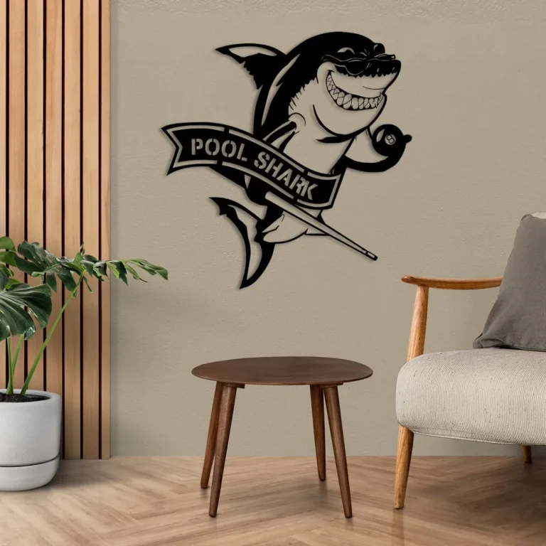 Pool Shark Billards Metal Art, Pool Wall Decoration