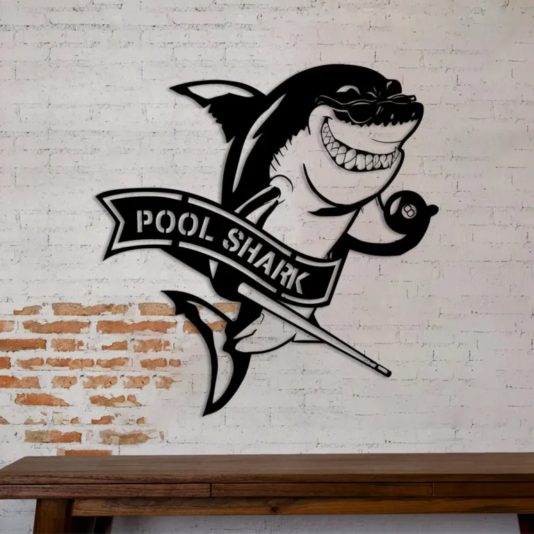 Pool Shark Billards Metal Art, Pool Wall Decoration