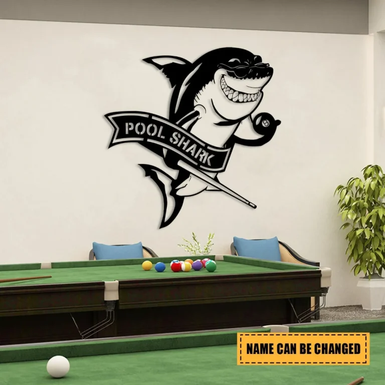 Pool Shark Billards Metal Art, Pool Wall Decoration