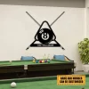 Custom Name Billards Room Metal Sign, Steel Wall Hanger