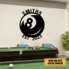 Customized Name And Est Date Billards Ball Metal Sign