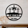 Custom Name Crosses Metal Sign, Jesus Christ Wall Art