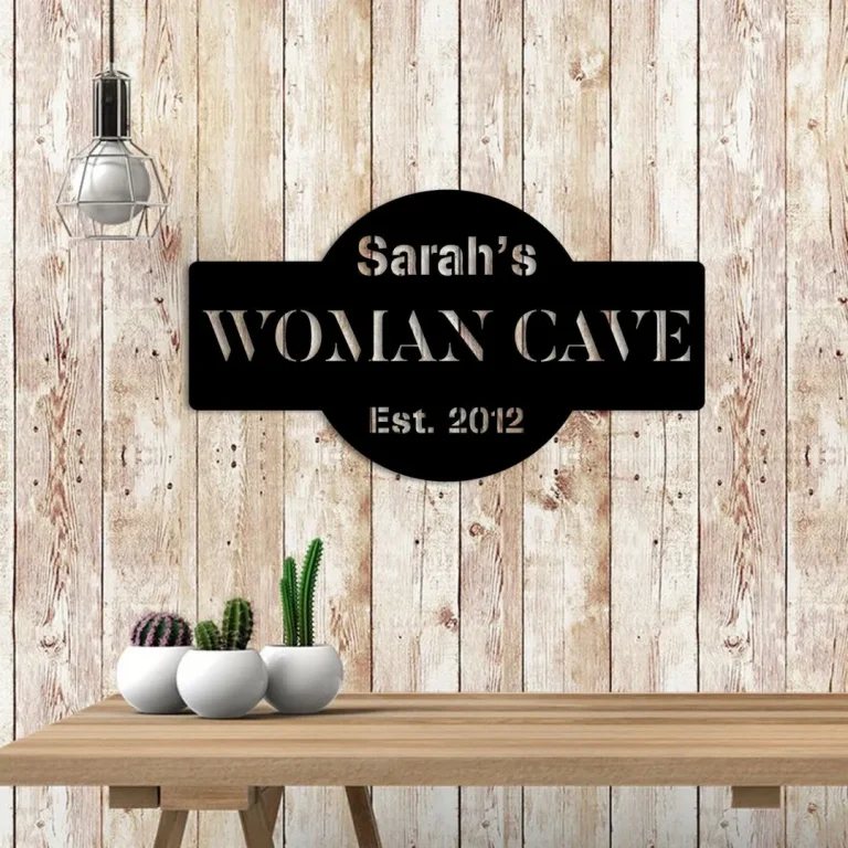 Customized Woman Cave Funny Metal Sign, She Shed Plaque, Gift For Her