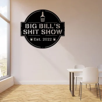 Custom Name Shit Show Funny Metal Art, Man Cave Home Decoration