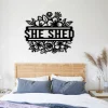 Custom Floral She Shed Metal Art, Gardening Decoration