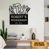 Customized Workshop Metal Sign, Garage Plaque, Fathers Day Gift