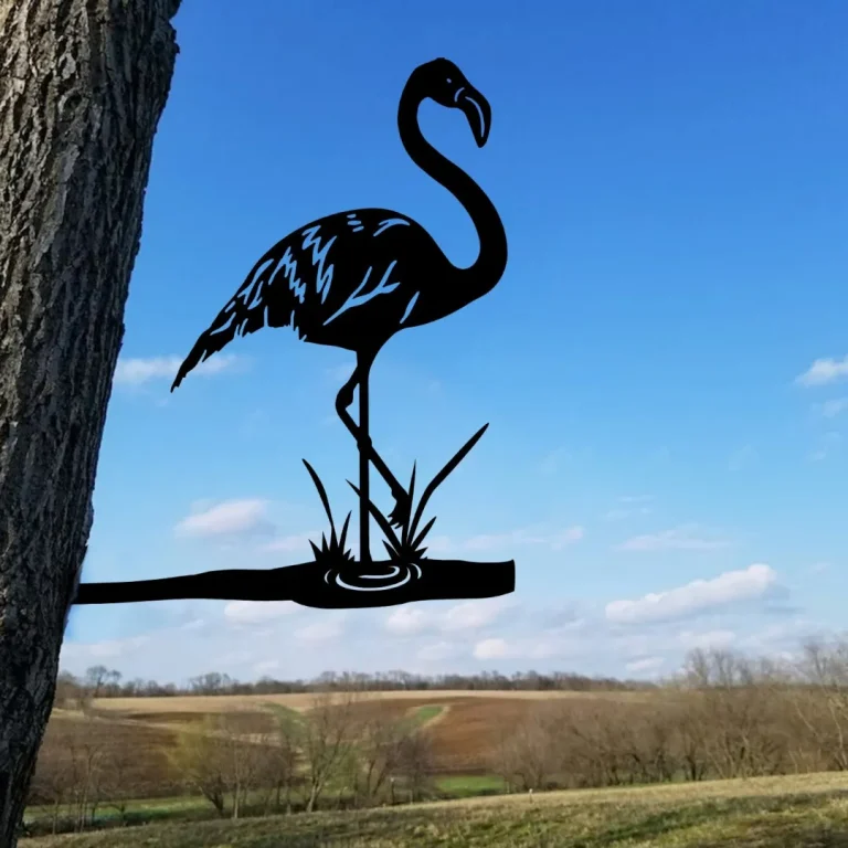 Deco Mini Wood Sign - 'Protected By Attack Flamingo' - Novelty Plaque, Made USA