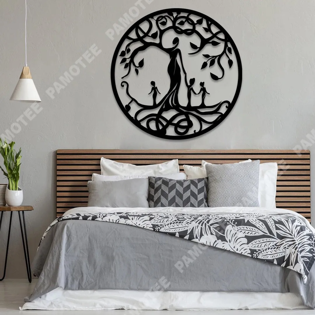 2093-01.webp Personalized Number Of Kids Tree Of Life Metal Sign, Mother's Day Gift