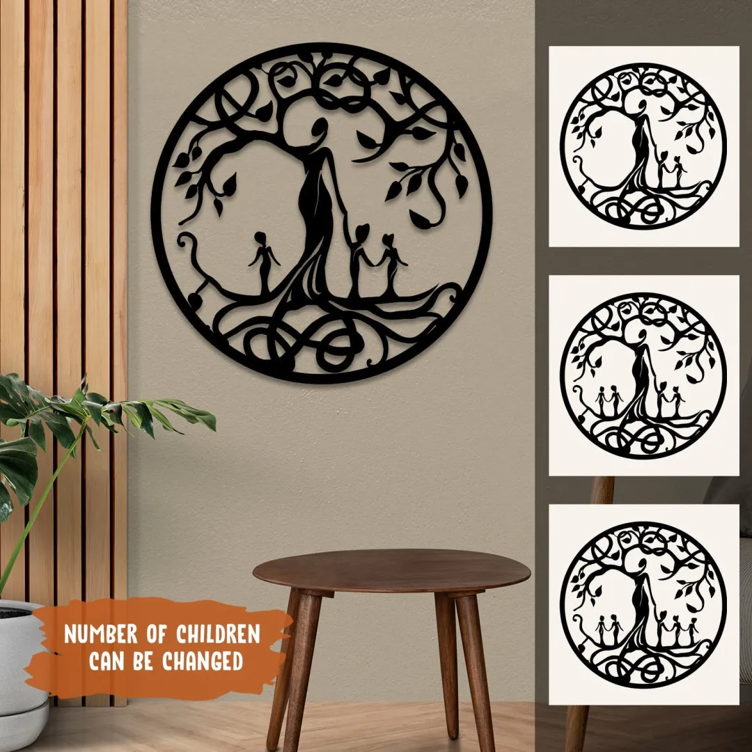 2093.webp Personalized Number Of Kids Tree Of Life Metal Sign, Mother's Day Gift