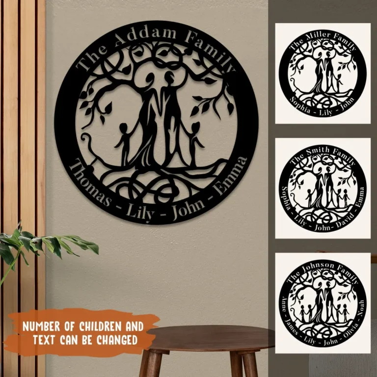 Personalized Tree Of Life Metal Art, Custom Number Of Children, Mother's Day Gift