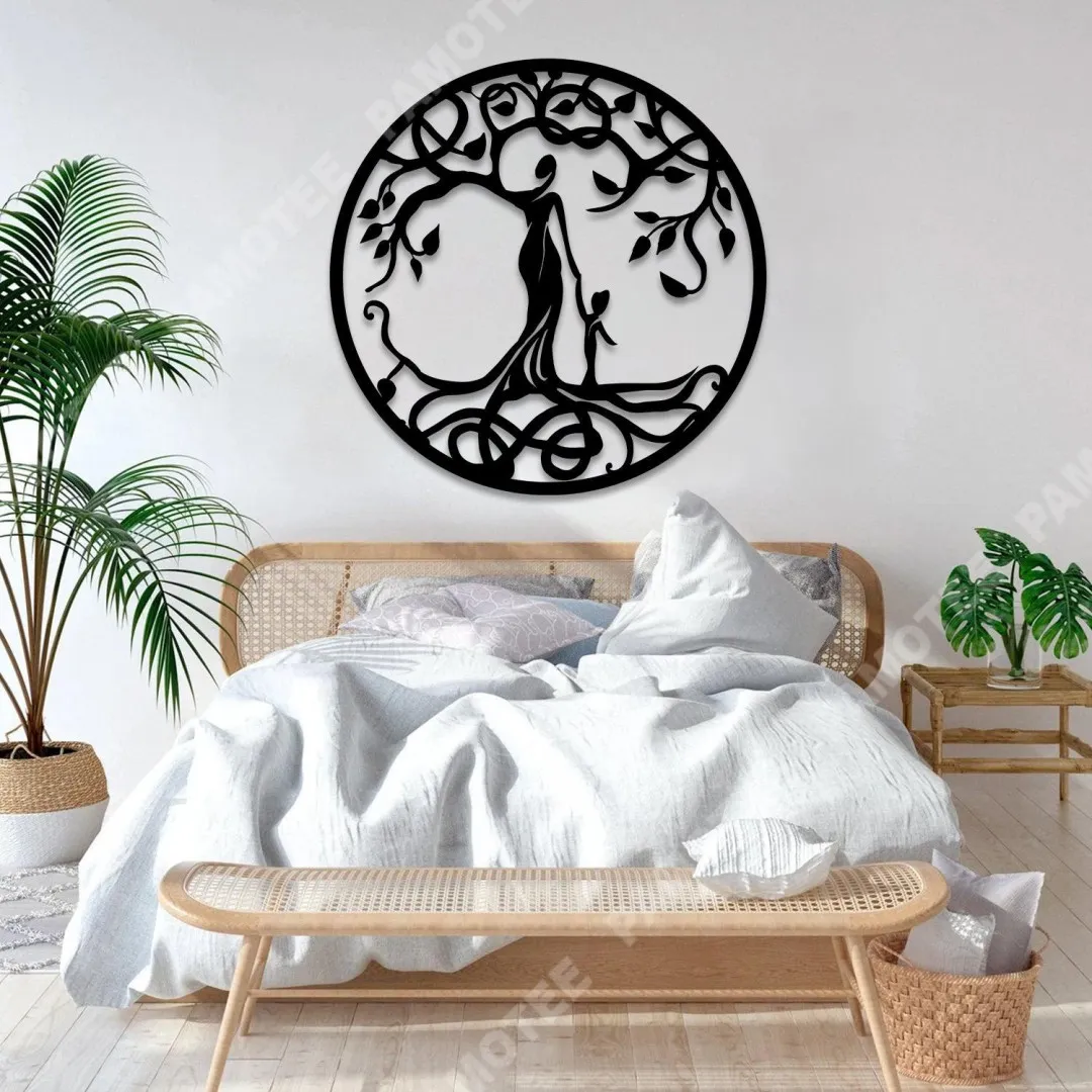 2100-01.webp Mother And Child Tree Of Life Metal Sign, Home Decoration