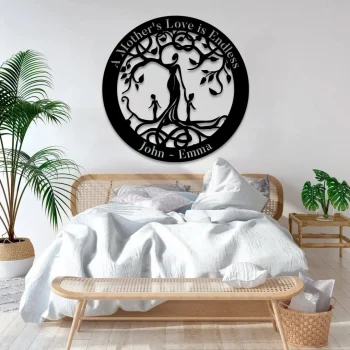 A Mother's Love Is Endless Tree Of Life Metal Sign, Housewarming Wedding Gift