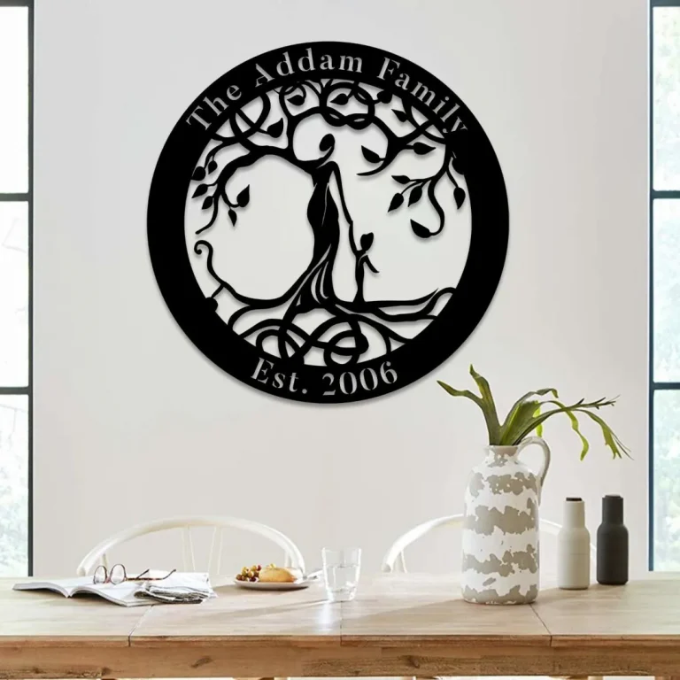 Customized Family Name And Est Date Tree Of Life Metal Art, Mother Nature Art