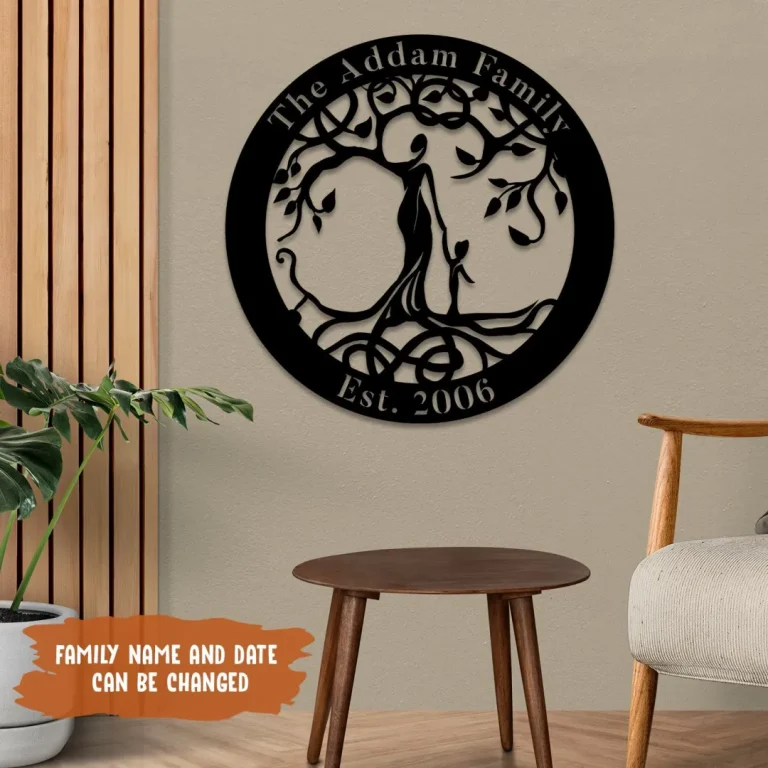 Customized Family Name And Est Date Tree Of Life Metal Art, Mother Nature Art