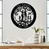 Customized Name And Date Five Members Family Tree Of Life Metal Art