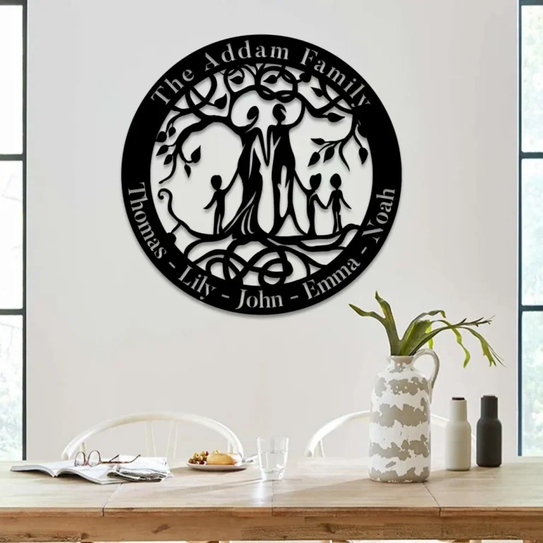 Personalized Family Tree Of Life Metal Sign, Father's Day Gift