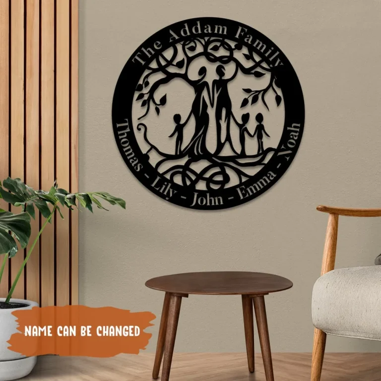 Personalized Family Tree Of Life Metal Sign, Father's Day Gift