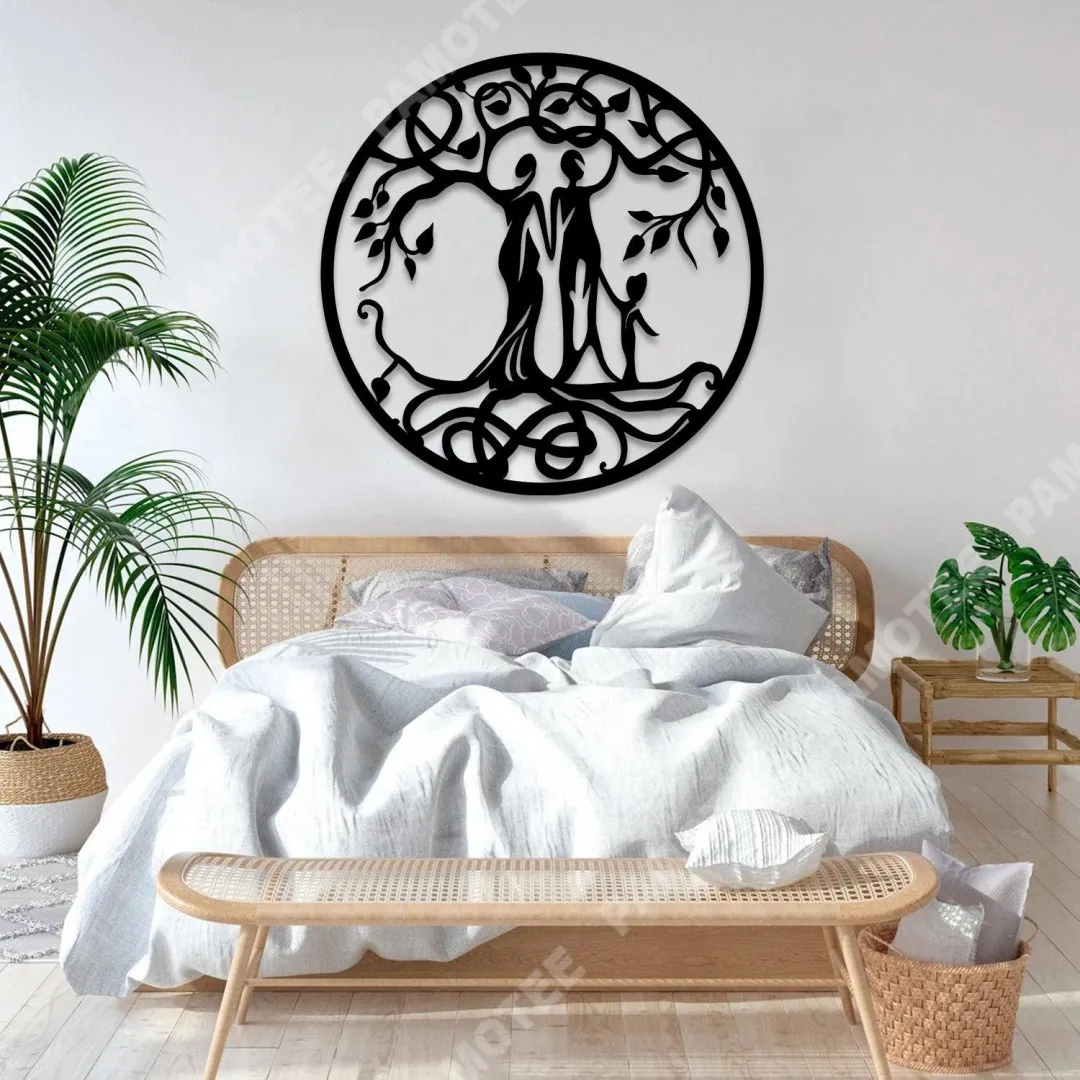 2123-01-1.webp Mom, Dad And Kid Tree Of Life Metal Sign, Wedding Gift
