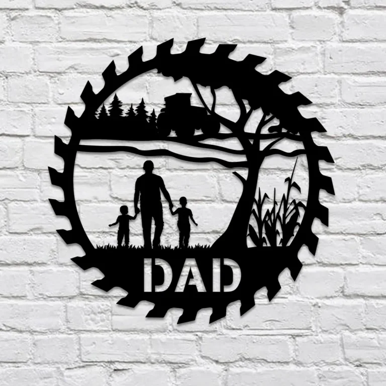 Personalized Father And Two Sons Metal Sign, Farm Decoration