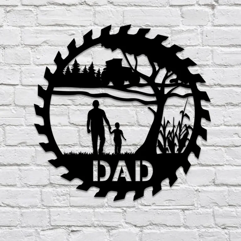 Personalized Dad And Son Metal Farm Art, Gift For Father