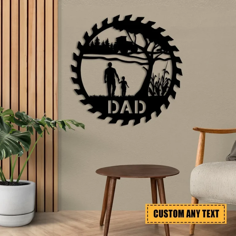 Personalized Dad And Son Metal Farm Art, Gift For Father