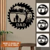 Personalized Father And Children Metal Art, Farmhouse Decor, Barn Metal Sign