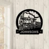 Customized Family Name Vintage Train Metal Art, Home Decoration